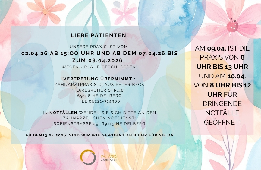 Osterferien 2026 Dr. Rolf Weiss